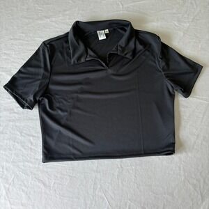 Fringe The Label Womens Gray Polo Shirt Size Large USA Made sustainable